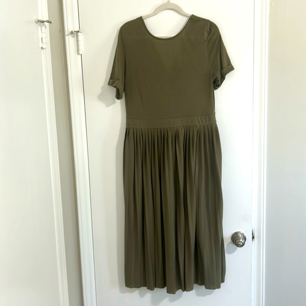 ASOS midi pleated dress with cross back
